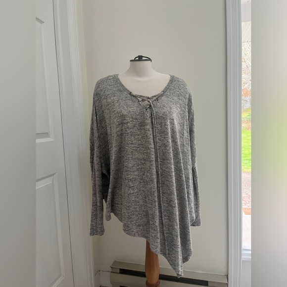 Lightweight sweater  by George, uneven hem tie closure at neck women’s XXL - Picture 1 of 6